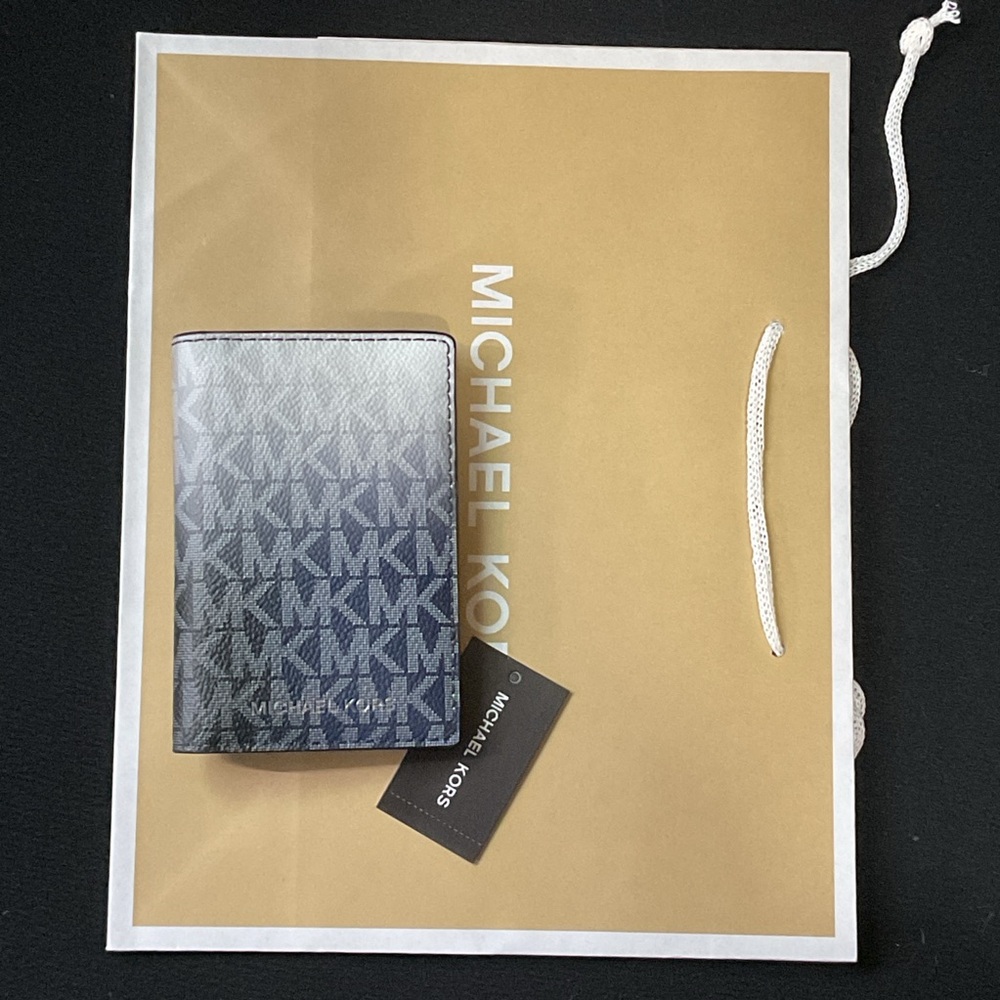Michael Kors Cooper Ombré Signature Logo Folding Card Case Black Combo (Men’sNWT - Picture 5 of 9